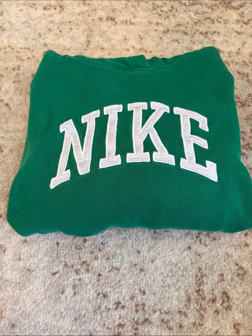 Nike Green Crewneck Hoodie with White Arch Logo-kids size large